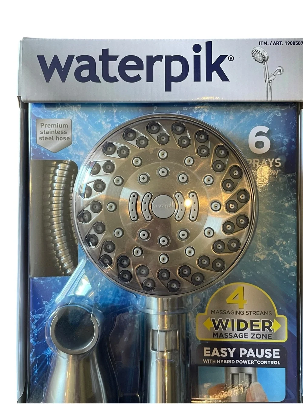 Waterpik Dual PowerPulse Massage Handheld Shower Head Brushed Nickel 6 Spray
